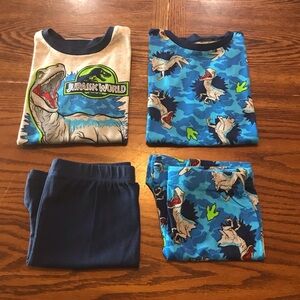 NEW Jurassic World Boys Pajama PJ Shirt Shorts Sleeve Set Lot Sleepwear Size 12